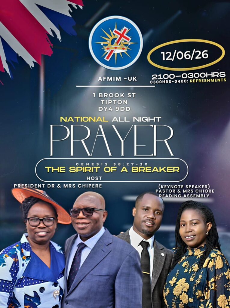 National all night prayer – The spirit of a breaker — event flyer